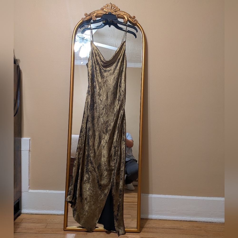 Elegant Gold Slip Dress